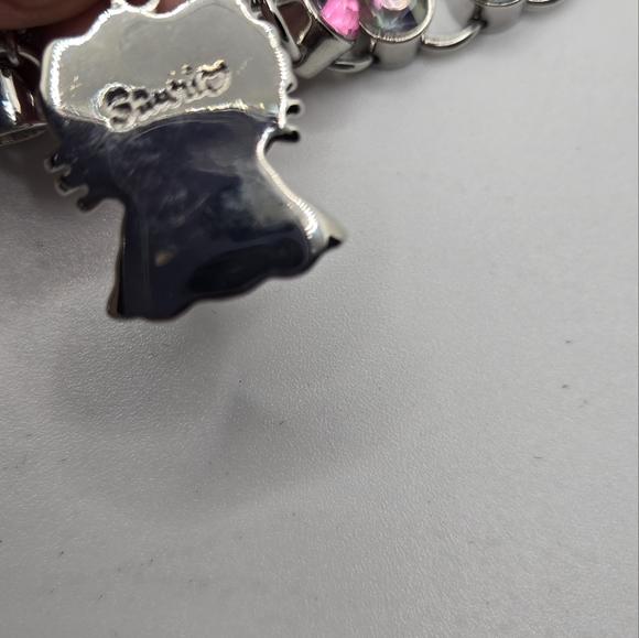 Hello Kitty Charm Bracelet Rhinestone Sanrio with Box Enamel Silvertone Gift - Picture 4 of 11